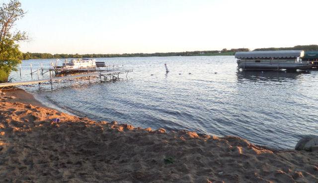Sandy beach of Cokato Lake RV Resort