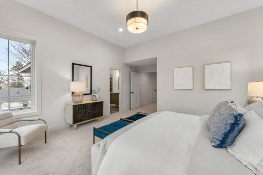 Plush carpeting adds comfort to the space.