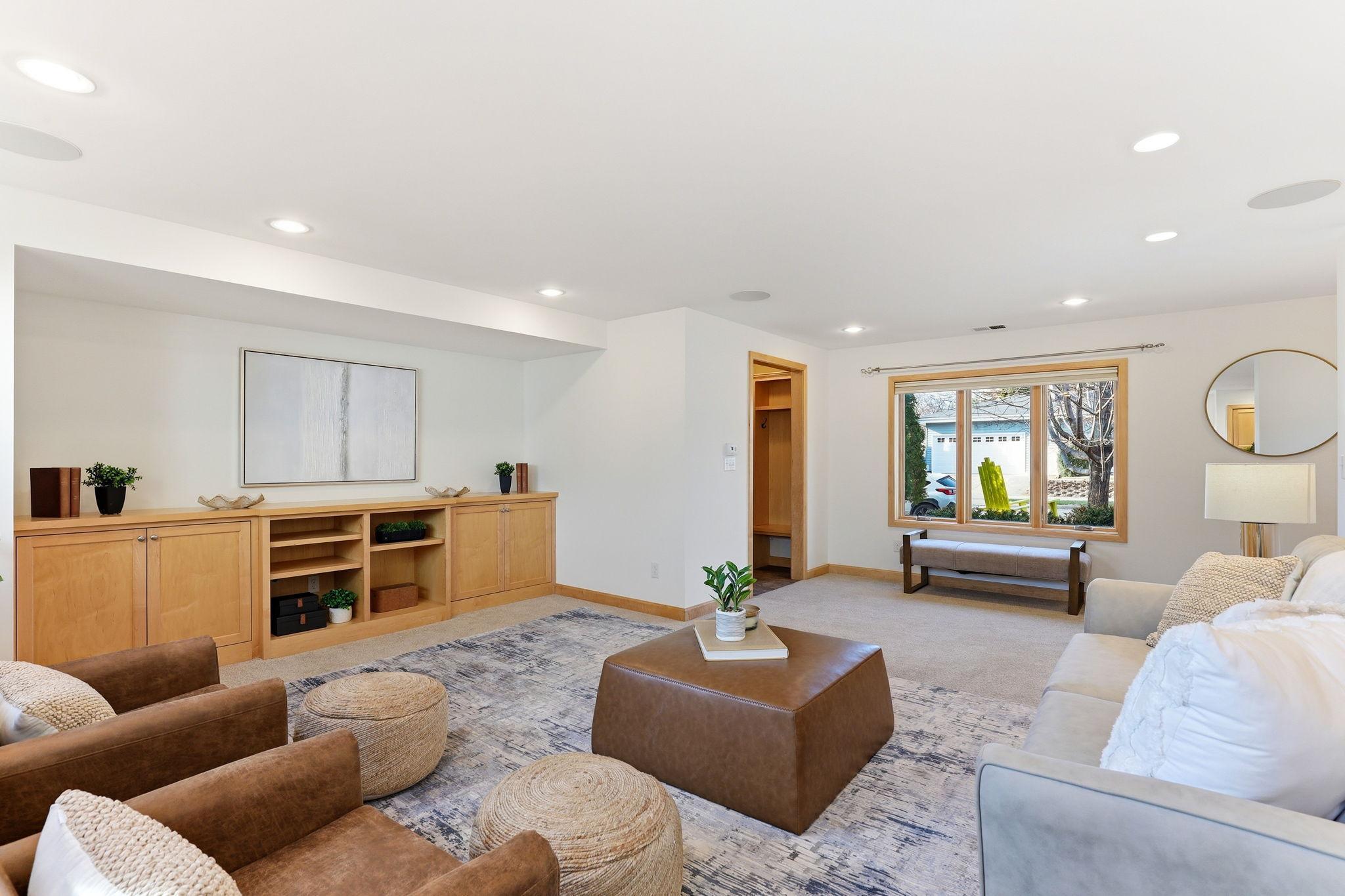 Kitchen flows into Main Level Family Room