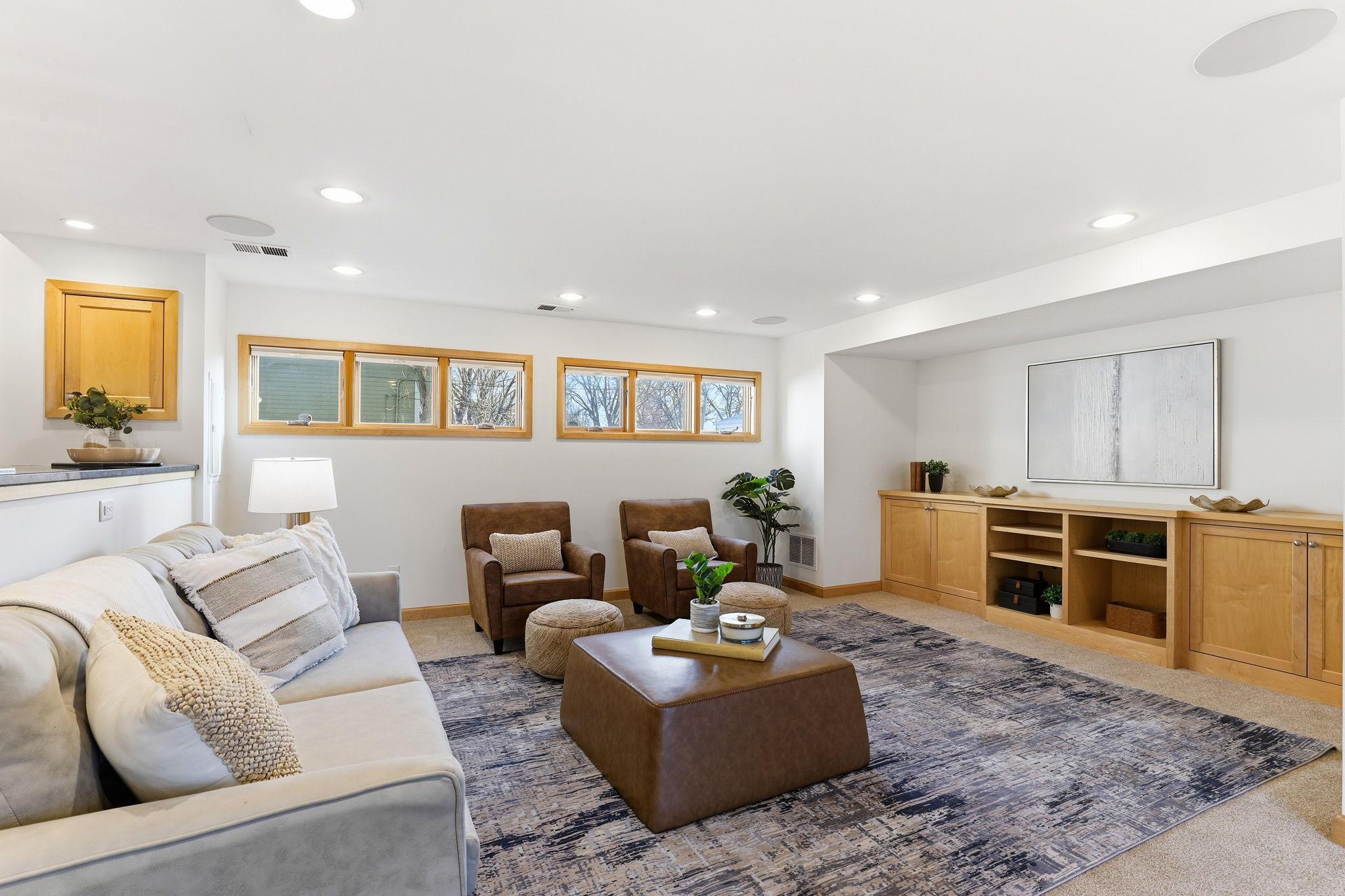 Kitchen flows into Main Level Family Room
