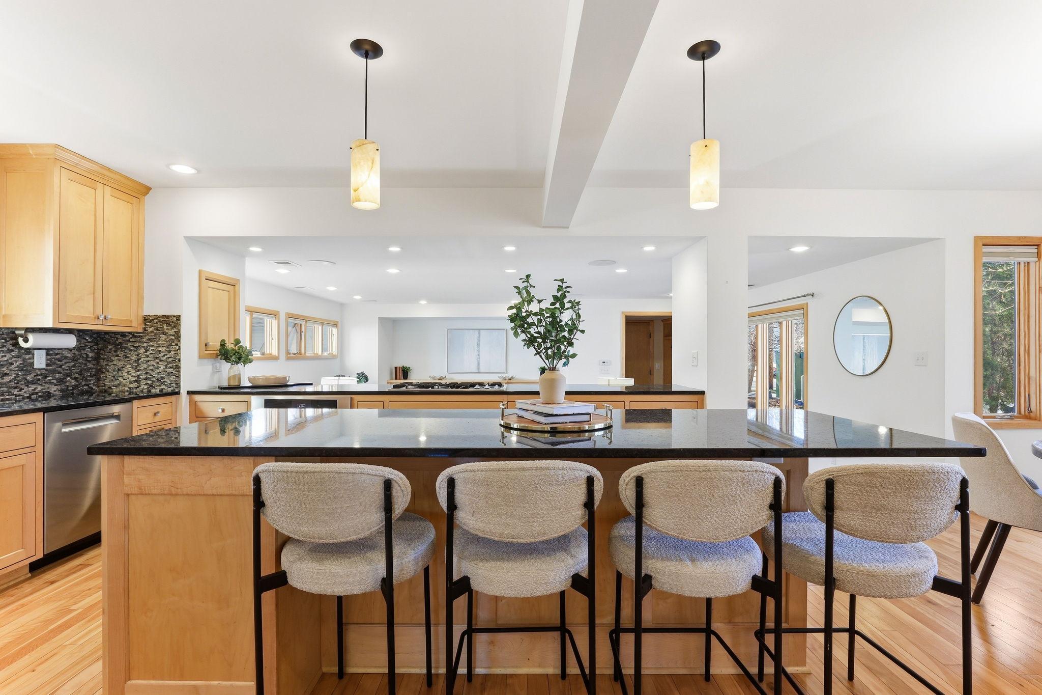 Main Level Kitchen that flows into remodeled Main Level Family Room