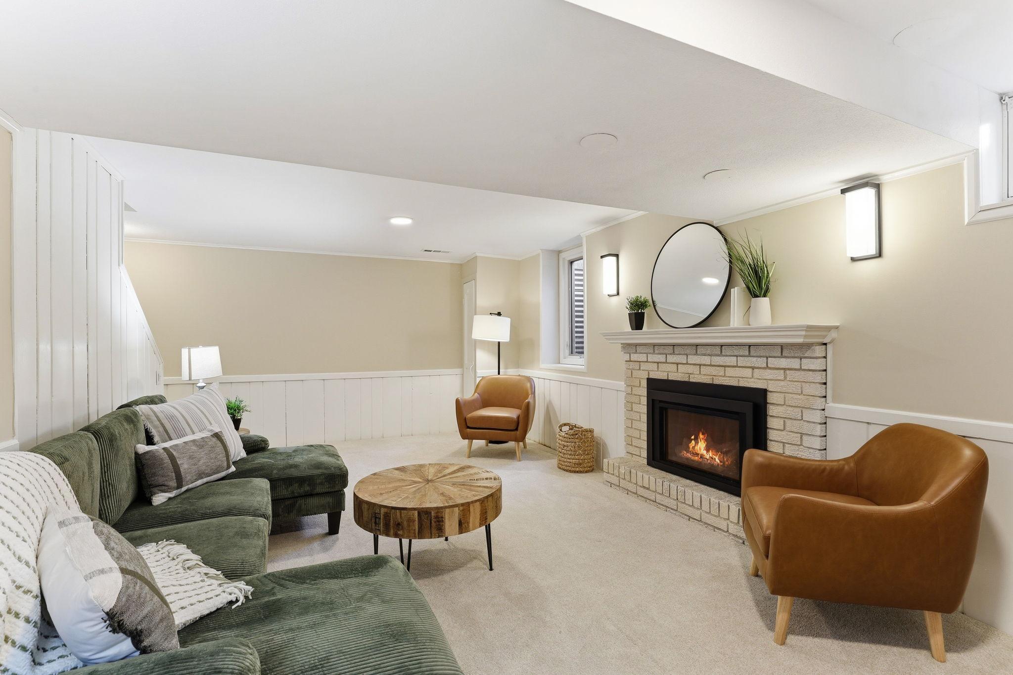 Lower Level Family Room #2 with gas fireplace