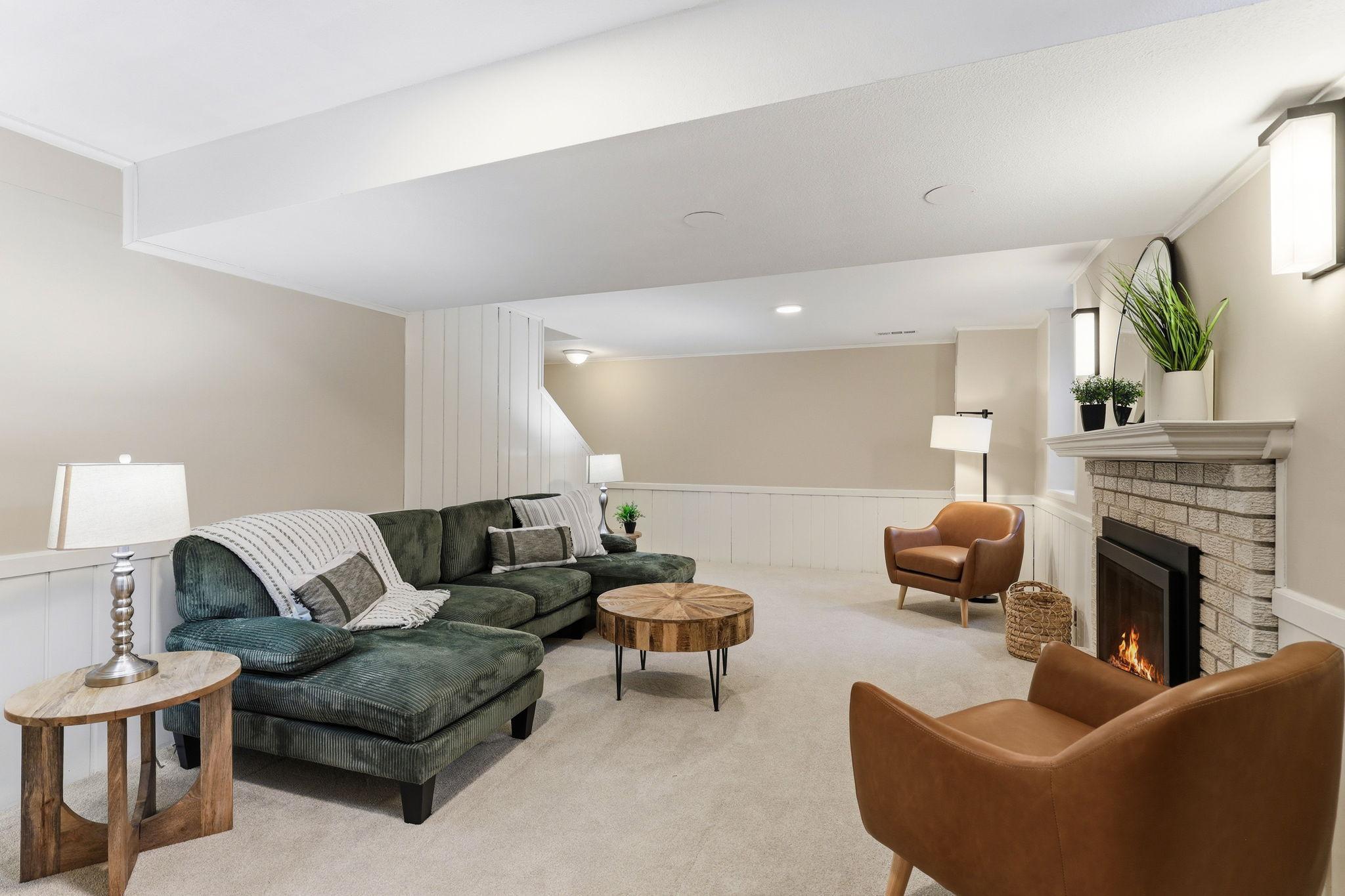 Lower Level Family Room #2 with gas fireplace