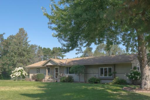 beautiful shade tree, covered fr stone porch
