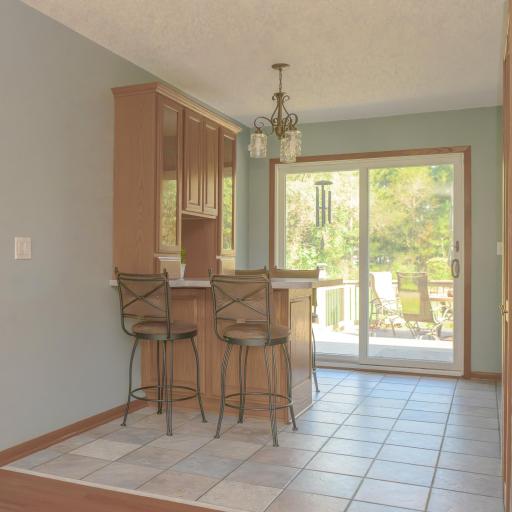 b-fast bar. informal dining leads to deck