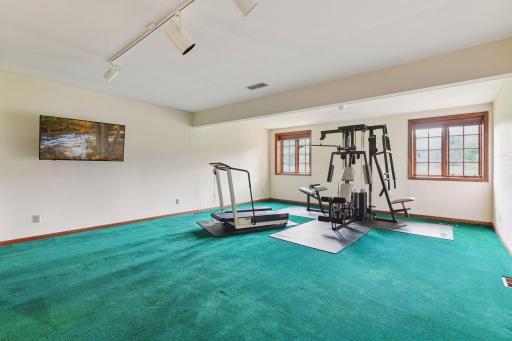 Fifth lower level bedroom could be used as an exercise room or additional living room space.