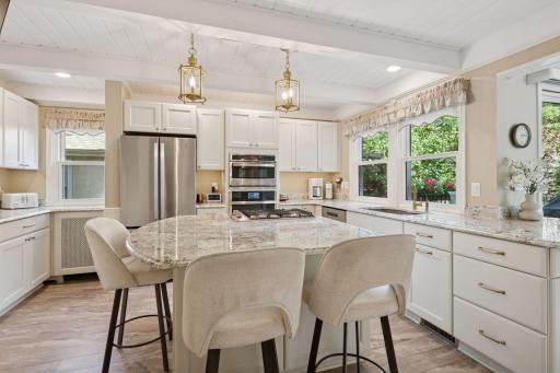 New kitchen with granite counter tops, center island