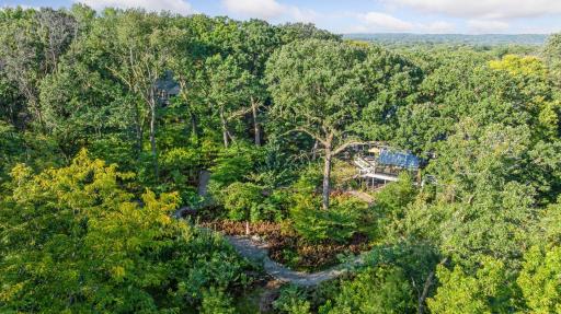 Serene wooded setting offering privacy, scenic views, and a true sense of retreat