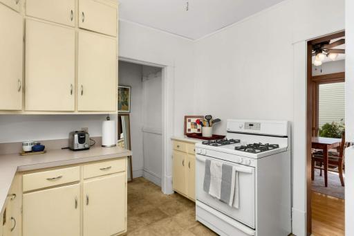 Add some shelving above the range to show off your personal style.