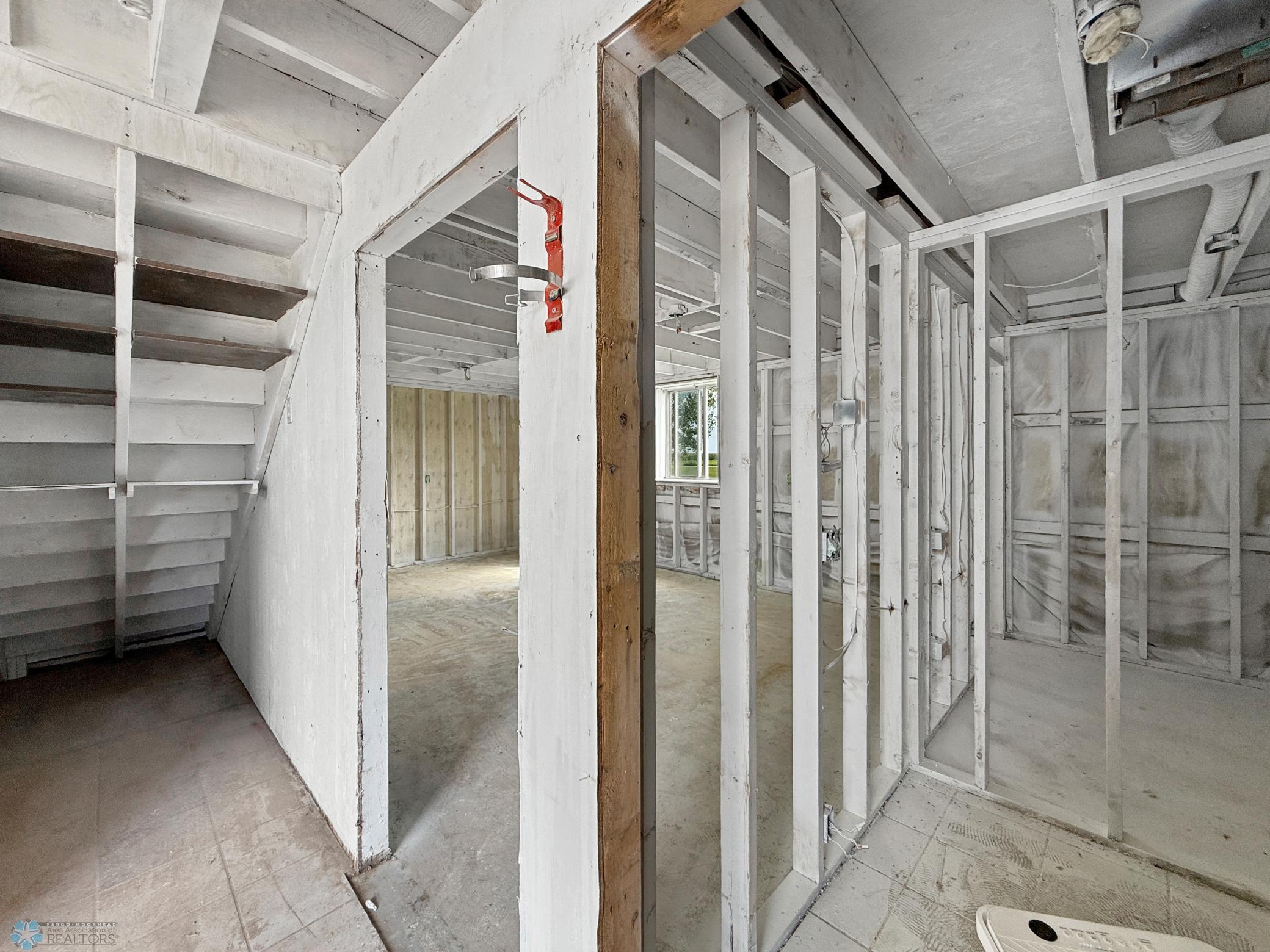 Shop Interior- office & bathroom rough-in