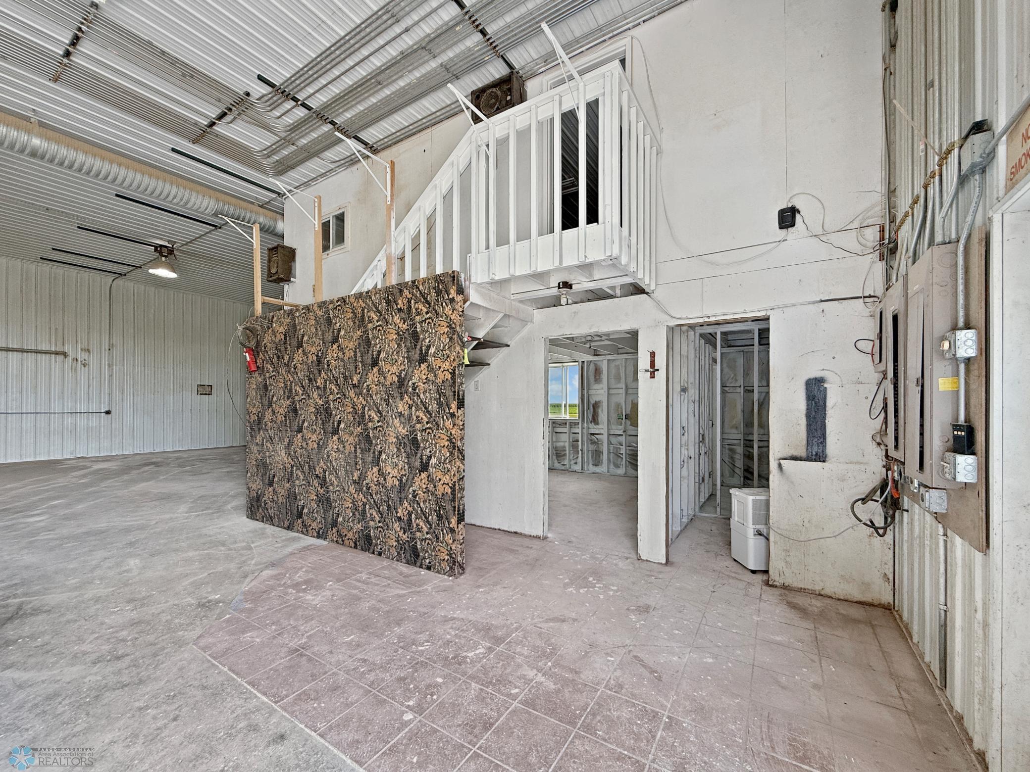 Shop Interior- office & bathroom rough-in