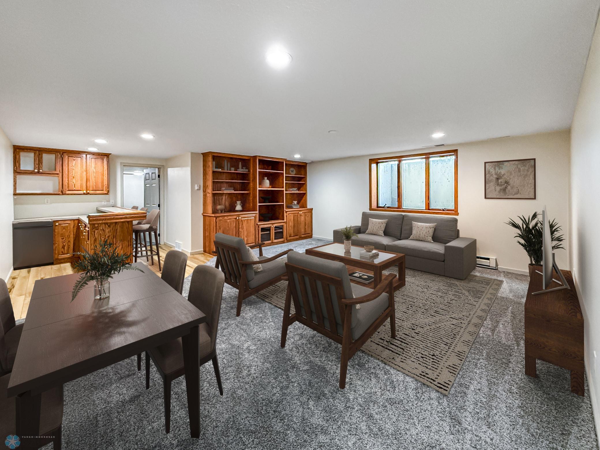 Virtually staged- family room