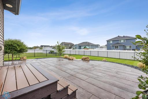 Composite Stairs to Stamped Concrete Patio