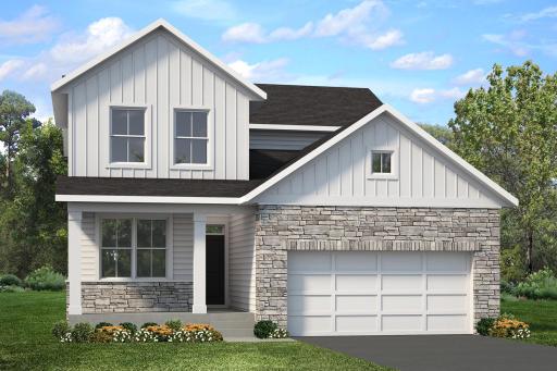This charming home boasts stunning curb appeal, highlighted by beautiful LP Smartside exterior siding and elegant stone accents. The inviting front porch adds a welcoming touch, perfect for enjoying quiet evenings or greeting guests.