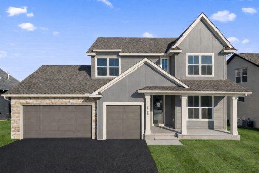 Photo for 18250 102nd Place N, Maple Grove, MN 55311 - listing #6781094 Front Exterior of the Kenton Floor Plan with the Modern French Country Elevation