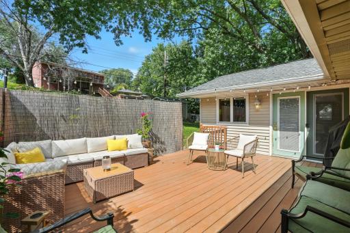 Huge compost deck (maintenance free) off the family room!