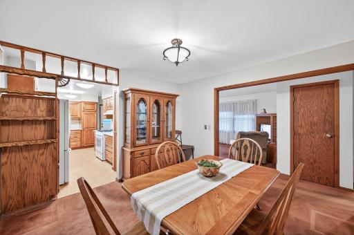 Dining room with doorway to the living room