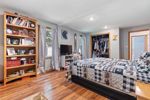 Spacious main floor primary bedroom just off the living room
