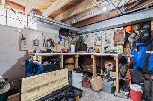 Work bench provides a space for hobbies and projects