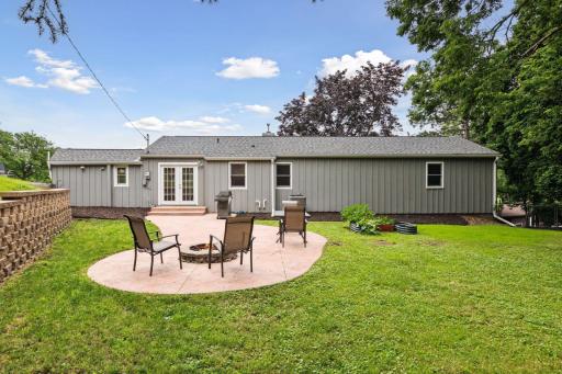 Enjoy evenings on the stamped concrete patio