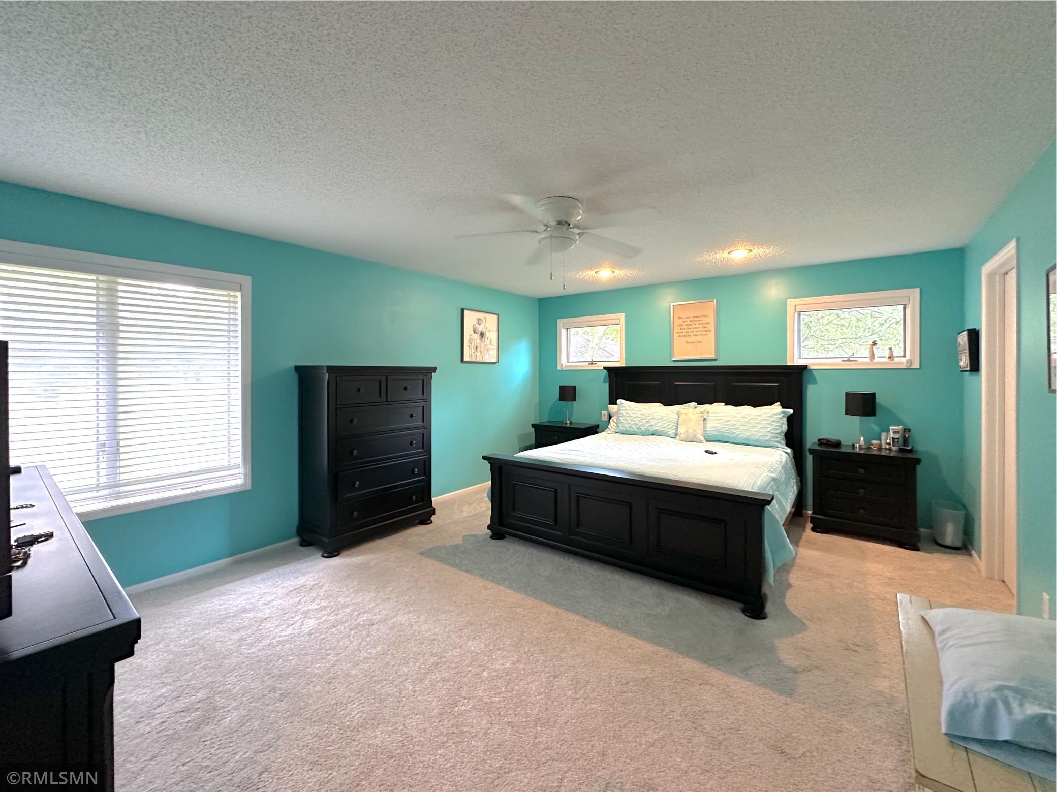 Spacious 2nd bedroom filled with natural light, offering a serene retreat with a walk-in closet and large windows.