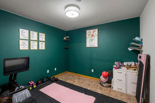 Basement room can be used as an office, workout area or playroom