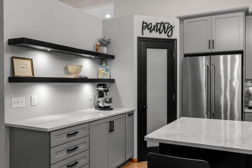 Abundant storage, including a walk in pantry