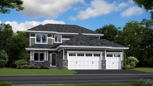 (Exterior rendering, actual homes finishes will vary) The Springfield has a stunning exterior!