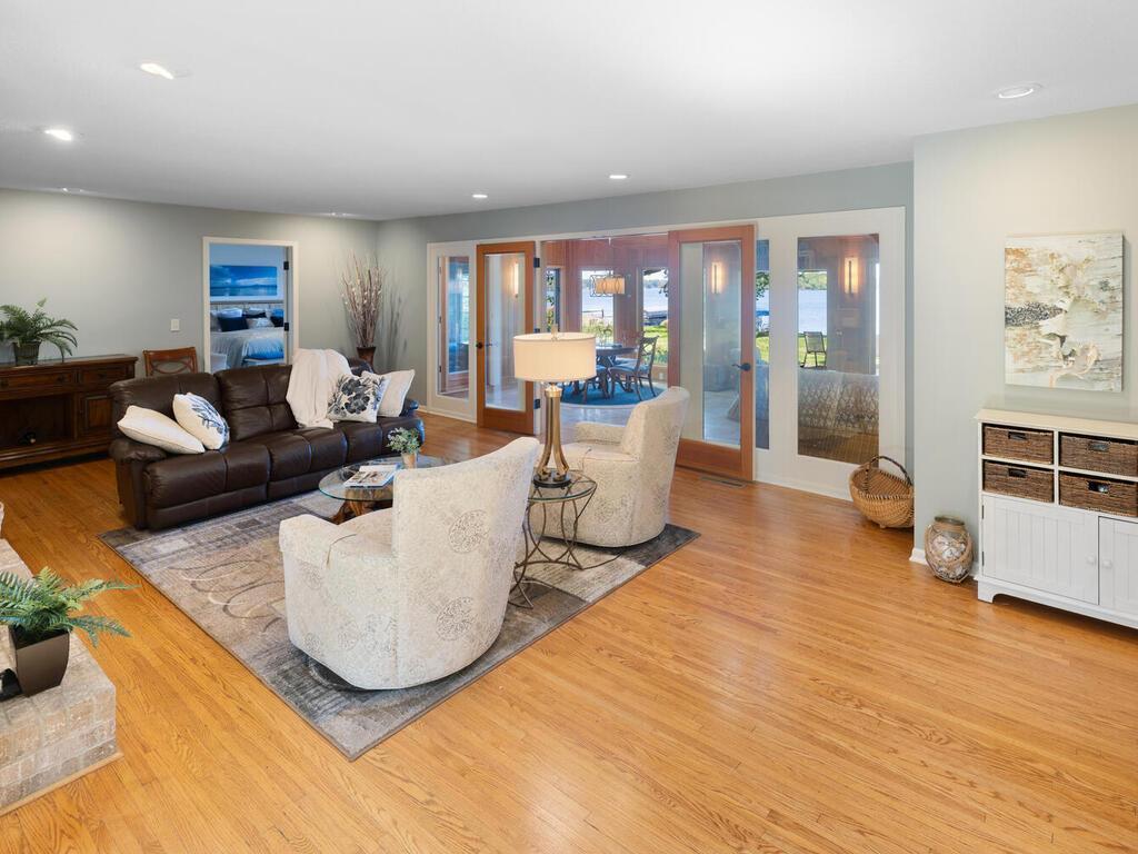 Expansive view of Living Room, Great Room and Owner's Suite.