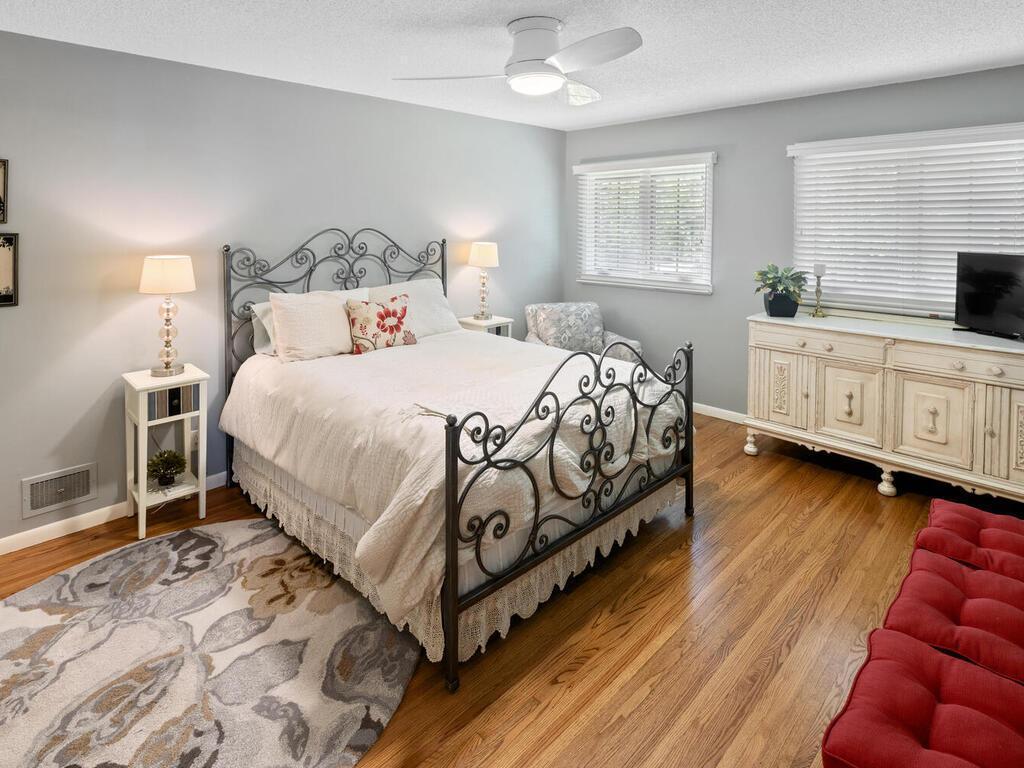 Second Bedroom has beautiful hardwood flooring.