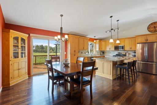 The open concept main level has a renovated kitchen, Andersen double-pane windows, Brazilian chestnut hardwood flooring.