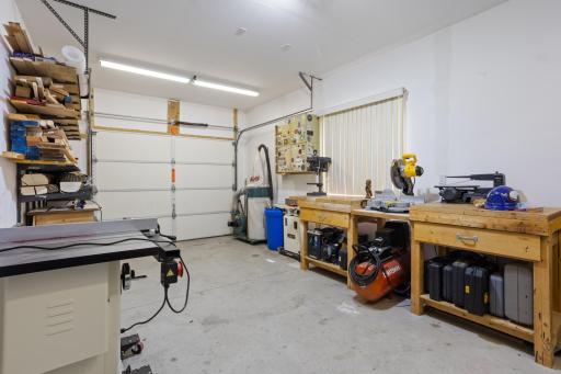 Heated and insulated third stall garage is perfect for a workshop or other uses.
