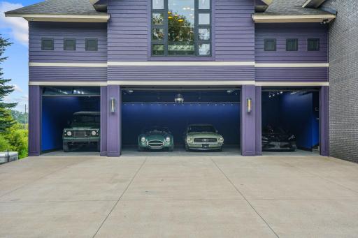 A disco ball in the upper garage ensures that even storage gets a touch of spectacle.