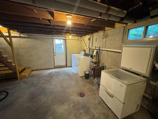 Lower level with laundry and walkout. Waterproofed foundation in 2014