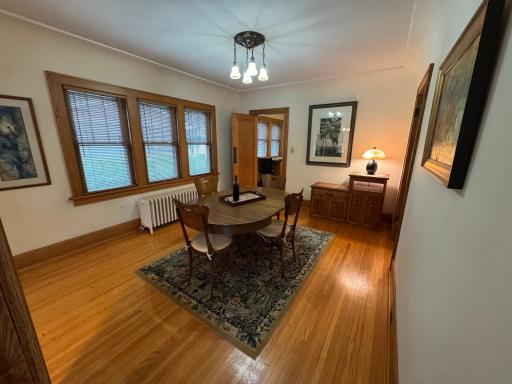 Dining room with cafe door