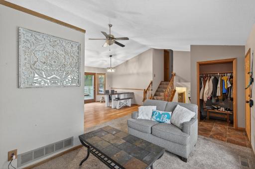 Another view of the open floorplan and three level split
