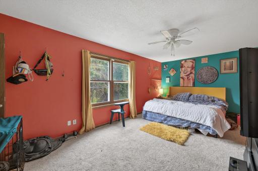 Spacious primary bedroom with two separate closets!