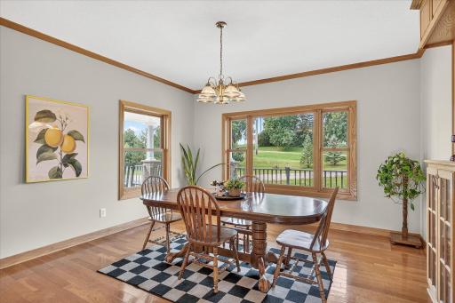 The windows are huge and allow so much natural light to flood the space. And don't miss the solid oak crown molding.