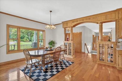 The formal dining room is huge, large enough for pretty much any table you need it to be large enough for.