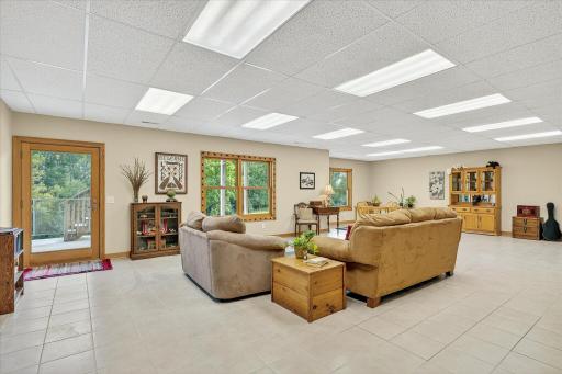 The full-light patio door leads to an absolutely monstrous concrete patio.