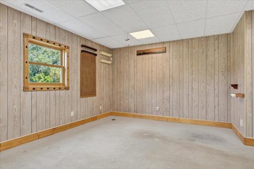 This space could be a play room, a class room for a home school family, or a manufacturing floor for your in-home small business.