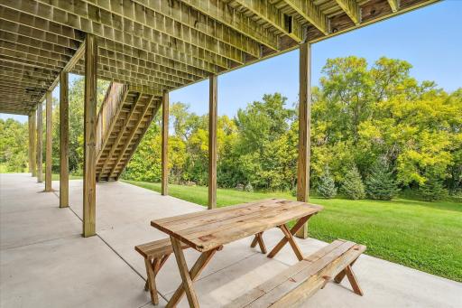 What a great back yard for an indoor/outdoor gathering.