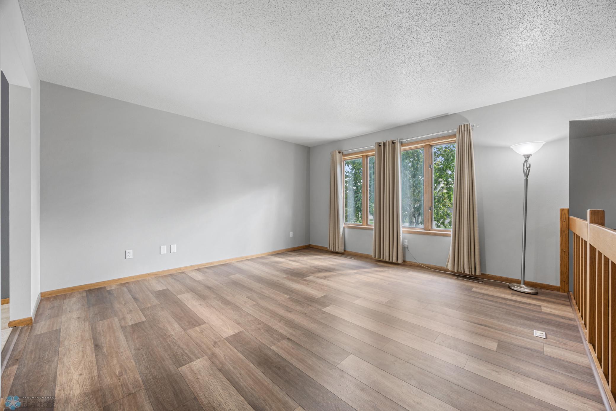 Living Room with newer flooring