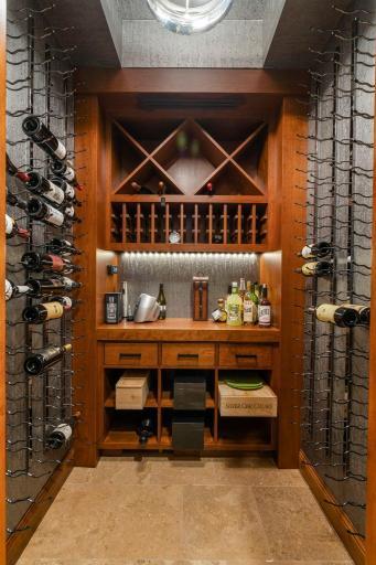 Temperature controlled wine room located just off the kitchen.