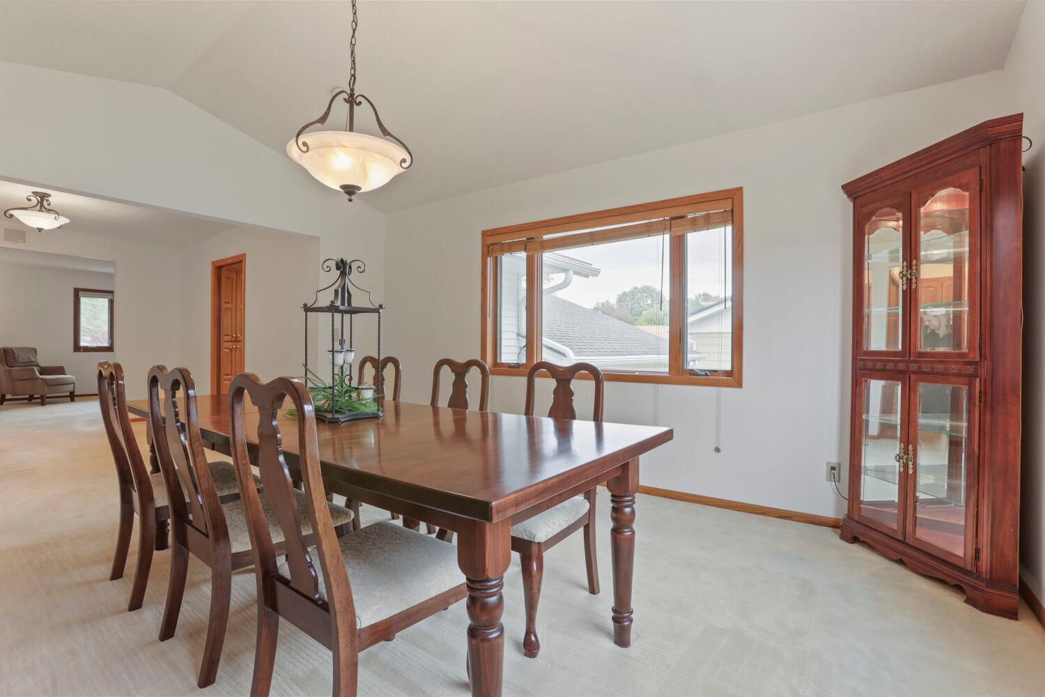 The large windows let in plenty of natural light.
