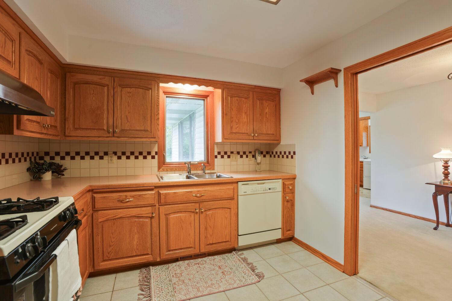 Beautiful oak cabinetry in the kitchen.