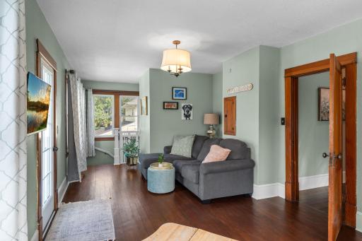 Upper level sitting room leading out to back porch