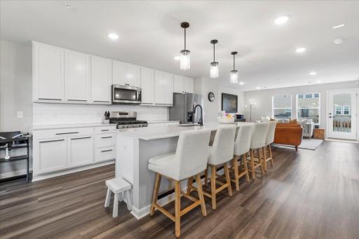 This kitchen has an amazing ten-foot kitchen island.