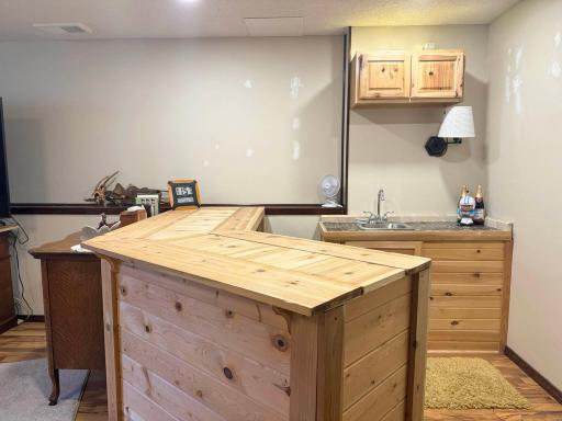 A closer look at the bar in the lower level family room.