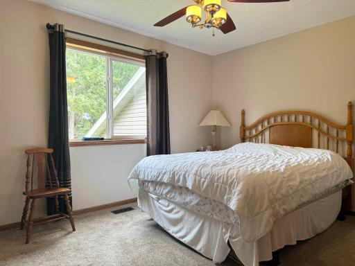 A look at the first bedroom on the upper level.